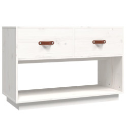 Meuble TV Blanc 90x40x60 cm Bois de pin massif