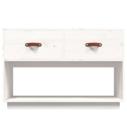 Meuble TV Blanc 90x40x60 cm Bois de pin massif