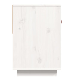 Meuble TV Blanc 90x40x60 cm Bois de pin massif