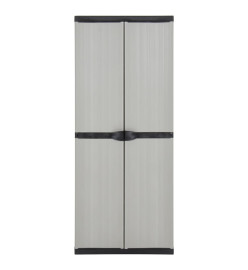 Armoire de rangement de jardin 3 étagères Gris/noir 68x40x168cm