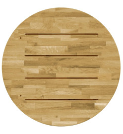 Dessus de table Bois de chêne massif Rond 23 mm 700 mm