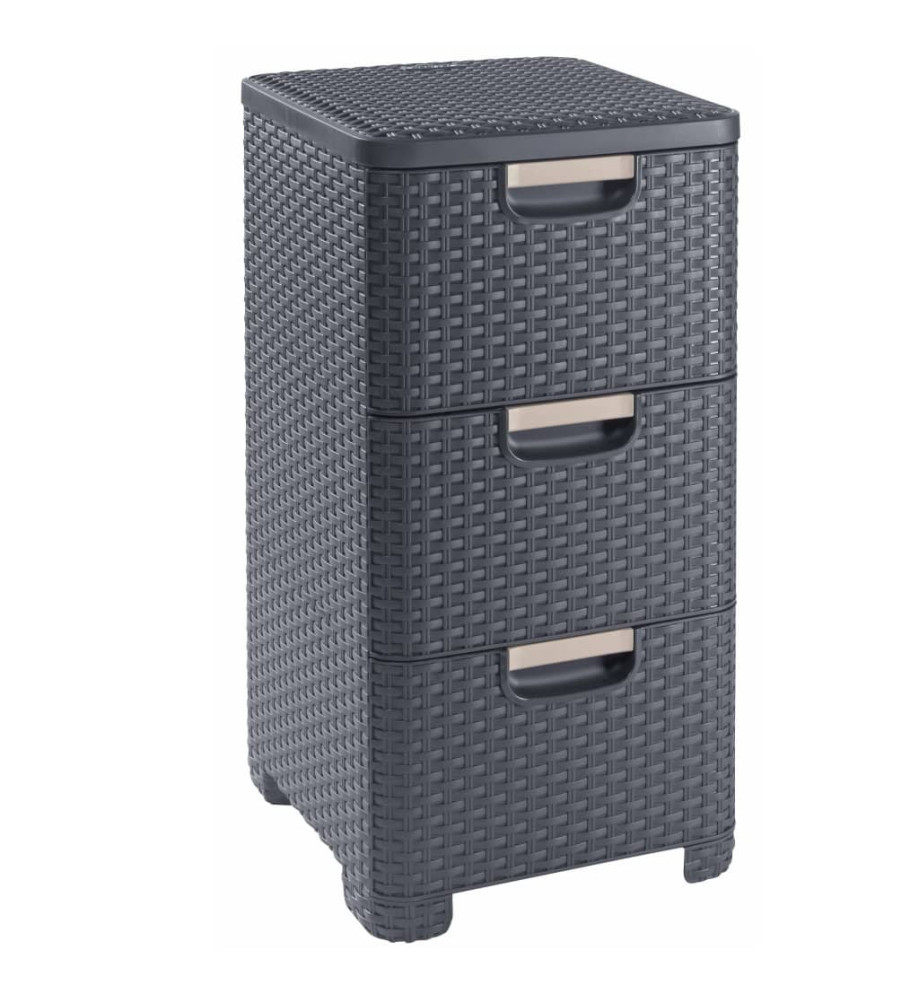 Curver Armoire à tiroirs Style 42 L Anthracite