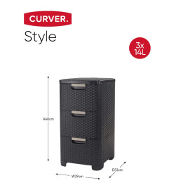 Curver Armoire à tiroirs Style 42 L Anthracite