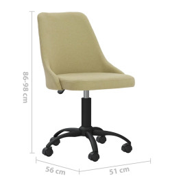 Chaise pivotante de bureau Vert Tissu