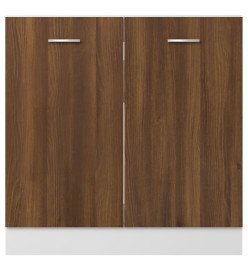 Armoire de plancher d'évier Chêne marron 80x46x81,5 cm