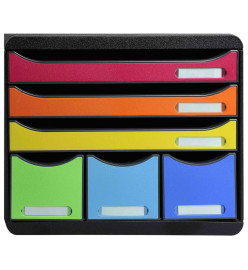 Exacompta Set de tiroirs de bureau Store-Box Maxi 6 tiroirs Harlequin