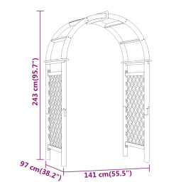 Arche avec treillis 141x97x243 cm Bois de pin massif imprégné