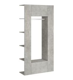 Armoires de couloir 2 pcs Gris béton Bois d'ingénierie