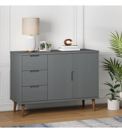 Buffet MOLDE Gris 113x40x80 cm Bois massif de pin