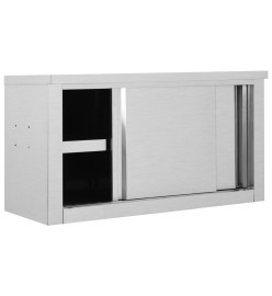 Armoire de cuisine avec portes coulissantes 90x40x50 cm Inox