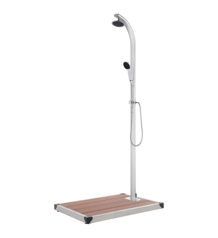 Douche de jardin avec base marron 220 cm Aluminium Douche de jardin avec base marron 220 cm Aluminium