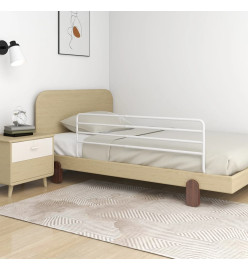 Barrière de sécurité de lit d'enfant Blanc (76-137)x55 cm Fer