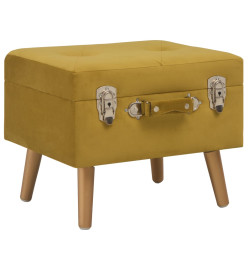 Tabouret de rangement 40 cm Jaune moutarde Velours