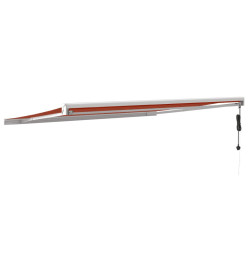 Auvent rétractable orange et marron 4,5x3 m tissu et aluminium