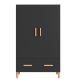 Buffet haut noir 70x31x115 cm bois d'ingénierie