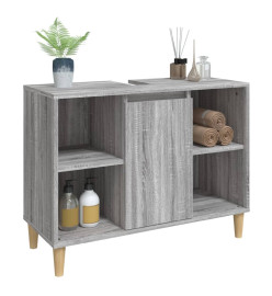 Meuble d'évier sonoma gris 80x33x60 cm bois d'ingénierie