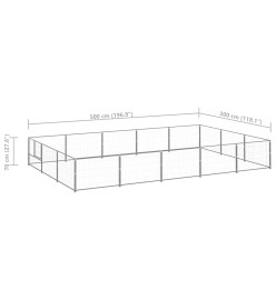 Chenil Argenté 15 m² Acier