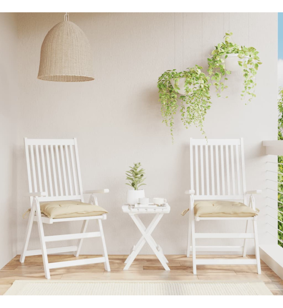 Coussins de chaise 2 pcs beige 40x40x7 cm tissu oxford Coussins de chaise 2 pcs beige 40x40x7 cm tissu oxford
