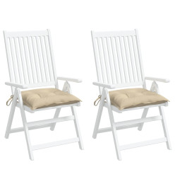Coussins de chaise 2 pcs beige 40x40x7 cm tissu oxford