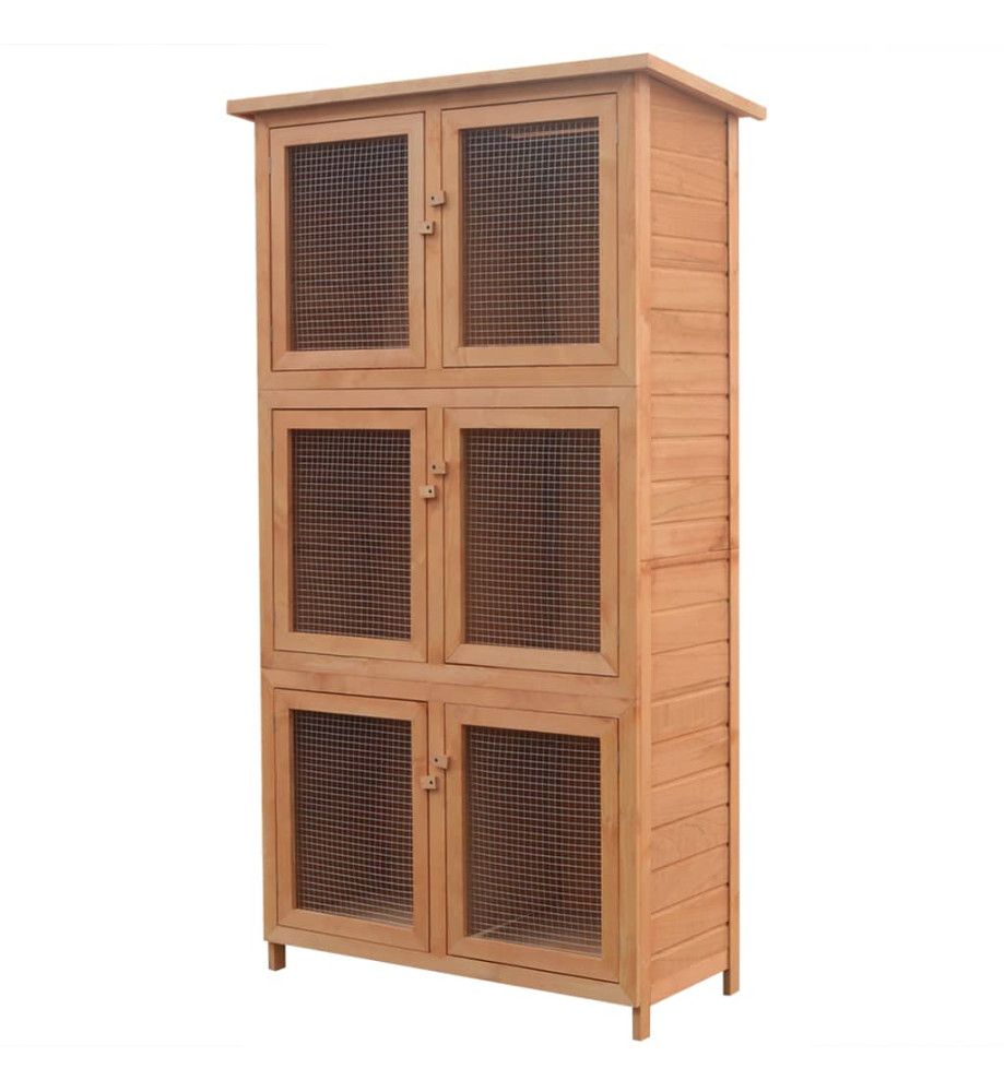 Cage pour animaux 6 compartiments Bois