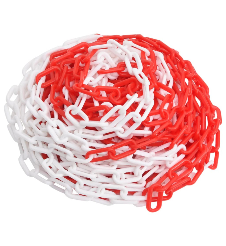 Chaîne d'avertissement Rouge et blanc 30 m Ø8 mm Plastique