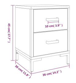 Tables de chevet 2 pcs 36x30x45 cm Bois de pin massif