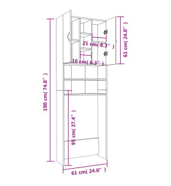 Meuble pour machine à laver Chêne sonoma 64x25,5x190 cm