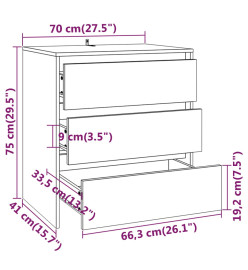 Buffets 3 pcs Chêne fumé Bois d'ingénierie