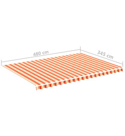 Tissu de remplacement pour auvent Jaune et orange 5x3,5 m