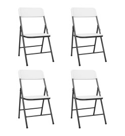 Chaises de jardin pliables 4 pcs PEHD Blanc