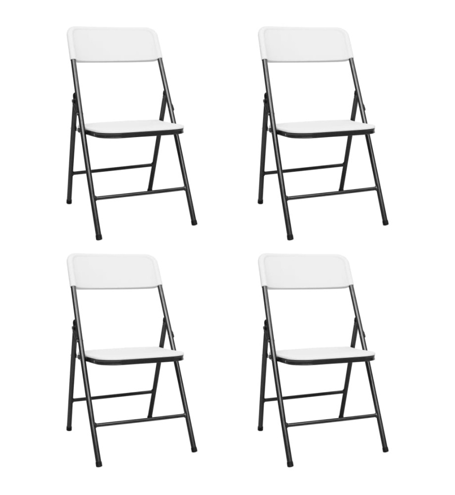 Chaises de jardin pliables 4 pcs PEHD Blanc Chaises de jardin pliables 4 pcs PEHD Blanc