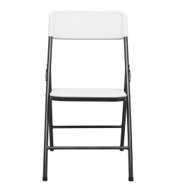 Chaises de jardin pliables 4 pcs PEHD Blanc