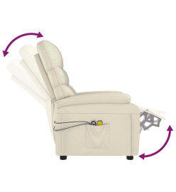 Fauteuil de massage électrique Crème Similicuir