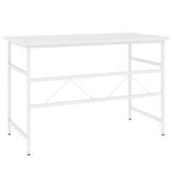 Bureau d'ordinateur Blanc 105x55x72 cm MDF et métal