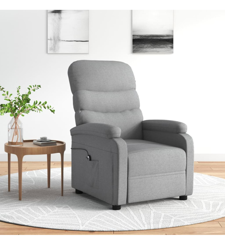 Fauteuil inclinable électrique Gris clair Tissu