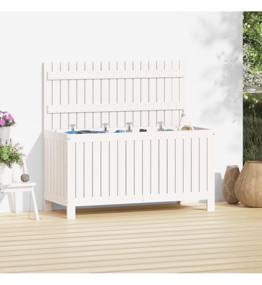 Boîte de rangement de jardin Blanc 115x49x60 cm Bois de pin Boîte de rangement de jardin Blanc 115x49x60 cm Bois de pin