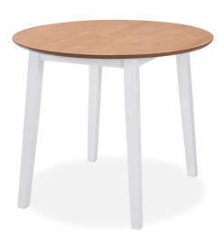 Ensemble de salle à manger 3 pcs MDF et hévéa Blanc