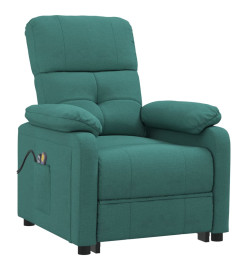 Fauteuil électrique de massage Vert foncé Tissu