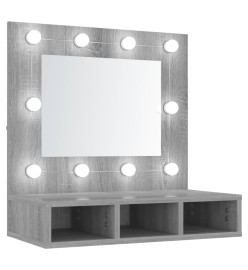 Armoire à miroir avec LED Sonoma gris 60x31,5x62 cm