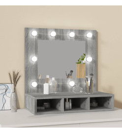 Armoire à miroir avec LED Sonoma gris 60x31,5x62 cm