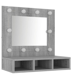 Armoire à miroir avec LED Sonoma gris 60x31,5x62 cm