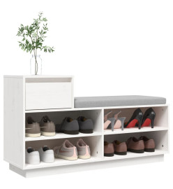 Armoire à chaussures Blanc 110x34x61 cm Bois de pin massif