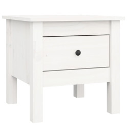 Table d'appoint Blanc 40x40x39 cm Bois massif de pin