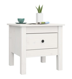 Table d'appoint Blanc 40x40x39 cm Bois massif de pin