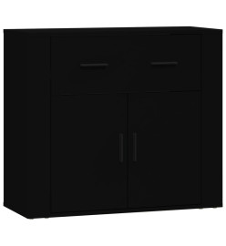 Buffets 3 pcs noir bois d'ingénierie