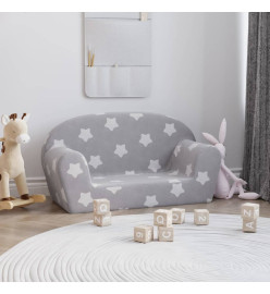 Canapé pour enfants à 2 places Gris clair étoiles Peluche douce