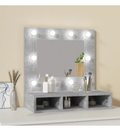 Armoire à miroir avec LED Gris béton 60x31,5x62 cm