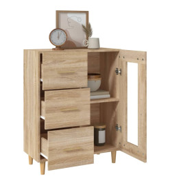 Buffet chêne sonoma 69,5x34x90 cm bois d'ingénierie