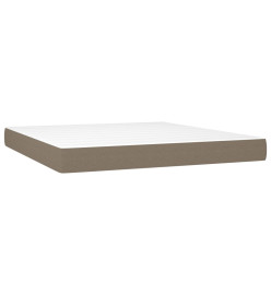 Sommier tapissier avec matelas et LED Taupe 180x200 cm Tissu