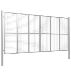 Porte de jardin Acier galvanisé 415x225 cm Argenté